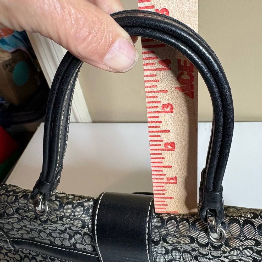 Coach Y2K Vintage SoHo Signature 6349 Shoulder Bag Top Handle Black Gray - Picture 8 of 13